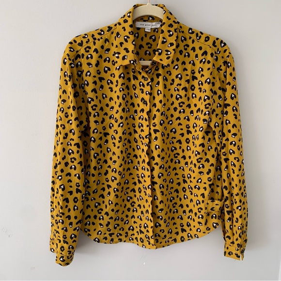 Yellow And Black Button down Blouse - Picture 15 of 15
